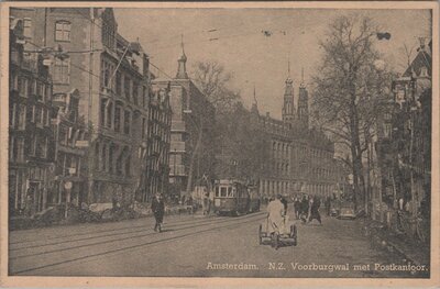 AMSTERDAM - N. Z. Voorburgwal met Postkantoor