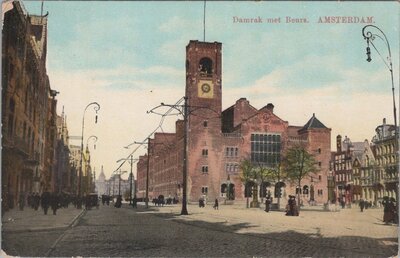 AMSTERDAM - Damrak met Beurs
