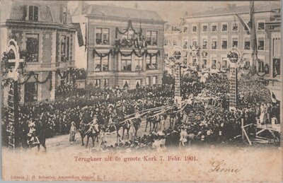 AMSTERDAM - Terugkeer uit de groote Kerk 7. Febr. 1901