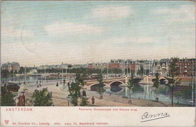 AMSTERDAM - Panorama Weesperzijde met Nieuwe brug
