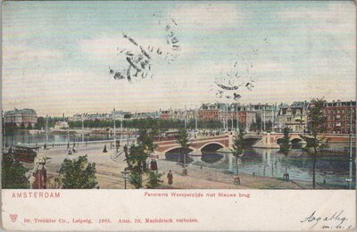 AMSTERDAM - Panorama Weesperzijde met Nieuwe brug