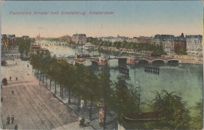 AMSTERDAM - Panorama Amstel met Amstelbrug