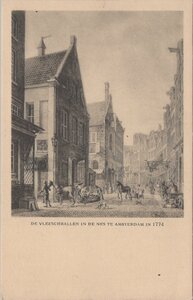 AMSTERDAM - De Vleeschhallen in de Nes te Amsterdam in 1774