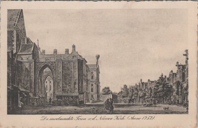 AMSTERDAM - De onvolmaakte Toren v. d. Nieuwe Kerk (Anno 1757).