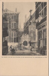 AMSTERDAM - De Poort van de Walenkerk in de Hoogstraat te Amsterdam in 1787