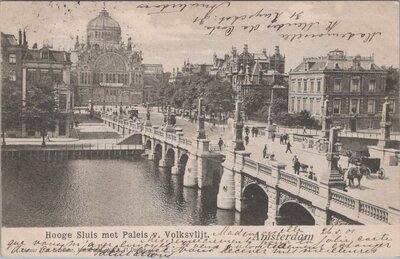 AMSTERDAM - Hooge Sluis met Paleis v. Volksvlijt