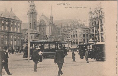 AMSTERDAM - Dam met Electrische tram