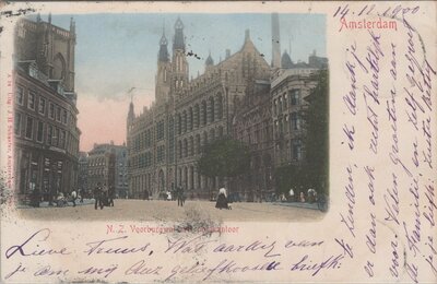 AMSTERDAM - N. Z. Voorburgwal met Postkantoor