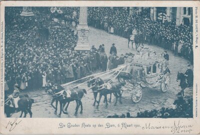 AMSTERDAM - De Gouden Koets op den Dam, 6 Maart 1901