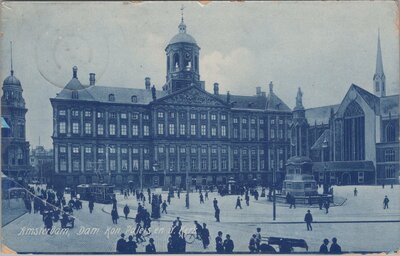 AMSTERDAM - Dam, Kon. Paleis en N. Kerk