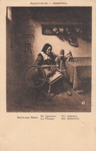 AMSTERDAM - Rijksmuseum Nicolaas Maes. De Spinster
