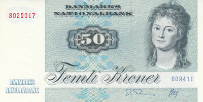 DENMARK P.50k - 50 Kroner 1994 UNC