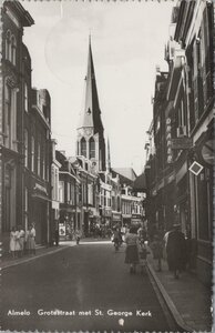 ALMELO - Grotestraat met St. George Kerk