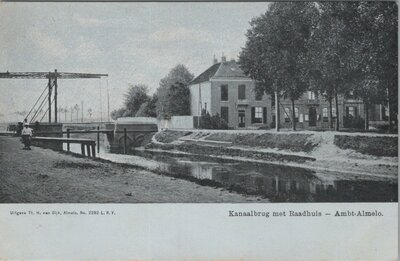 ALMELO - Kanaalbrug met Raadhuis