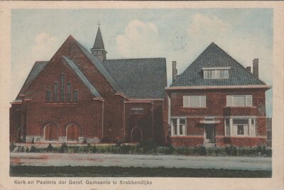 KRABBENDIJKE - Kerk en Pastorie der Geref. Gemeente te Krabbendijke
