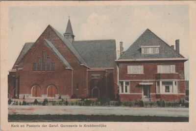 KRABBENDIJKE - Kerk en Pastorie der Geref. Gemeente te Krabbendijke