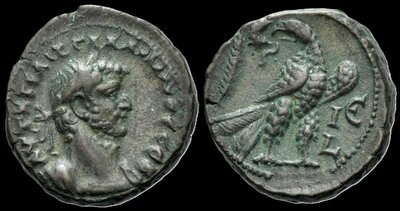 Egypt, Alexandria. Gallienus. AD 253-268. BI Tetradrachm, circa AD 267-268 (year 15), 22mm, 9.11 g. Eagle