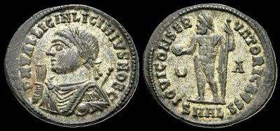 Licinius II. Caesar, AD 317-324. Æ Follis 18mm, 3.45 g. Alexandria Jupiter