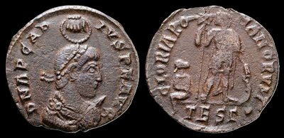 Arcadius. AD 383-408. Æ 21mm 3.85 g. Thessalonica mint Emperor