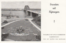 NIJMEGEN - Waalbrug met Bloementapijt van het Wapen van Nijmegen