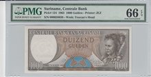 SURINAME-P.124-1000-Gulden-1963-PMG-66-EPQ
