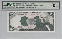 VENEZUELA-P.63a-20-Bolivares-1981-PMG-65-EPQ