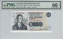 SCOTLAND-P.218d-5-Pounds-2002-PMG-66-EPQ