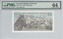 RWANDA-P.12a-100-Francs-1978-PMG-64