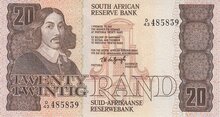 SOUTH AFRICA P.121a - 20 Rand ND 1978-81 UNC