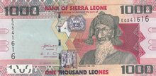 SIERRA LEONE P.30b - 1000 Leones 2013 UNC