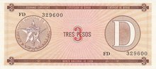 CUBA PFX.33 - 3 Pesos ND 1985 UNC