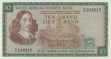 SOUTH AFRICA P.113b - 10 Rand ND 1967-76 UNC