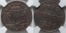 UTRECHT-Duit-1754-NGC-AU-55-BN