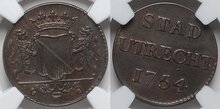 UTRECHT-Duit-1754-NGC-AU-55-BN