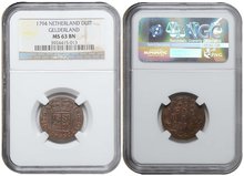 GELDERLAND-Duit-1794-NGC-MS-63-BN