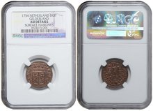 GELDERLAND-Duit-1754-NGC-AU-DETAILS