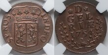 GELDERLAND-Duit-1754-NGC-AU-DETAILS