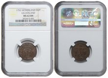 GELDERLAND-Duit-1752-NGC-MS-62