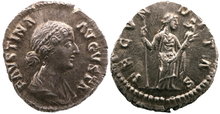 Faustina Junior. Augusta, AD 147-175. AR Denarius, 18mm, 3.28 g. Rome