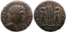 Constantine II. As Caesar, AD 316-337. Æ Follis 15mm, 3.05 g. Lugdunum