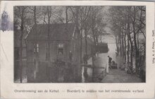 KETHEL - Overstrooming aan de Kethel. Boerderij te midden van het overstroomde weiland