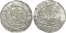 Friesland Graafschap. Egbert II. 1068-1090. AR Denar 19mm, 0.68 g. Dokkum