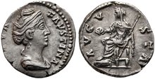 Diva Faustina Senior. Died AD 140/1. AR Denarius 18mm, 2.89 g. Rome