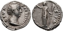 Diva Faustina Senior. Died AD 140/1. AR Denarius 18mm, 3.06 g. Rome