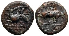 Sicily, Syracuse. Dionysios II. 367-357 BC. Æ 21mm, 8.45. Griffin
