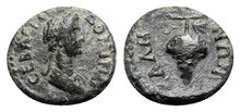 Lydia, Sala. Domitia. Augusta, AD 82-96. Æ 15mm, 1.76 g. Grape Bunch