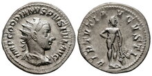 Gordian III. AD 238-244. AR Antoninianus 23mm, 4.41 g. Rome Hercules