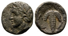 Lokris, Lokris Opuntii. Circa 338-316 BC. Æ 11mm 1.66 g. Apollo