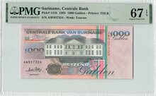 SURINAME P.141b - 1000 Gulden 1995 PMG 67 EPQ