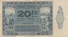 LUXEMBOURG P.37a - 20 Francs 1929 VG